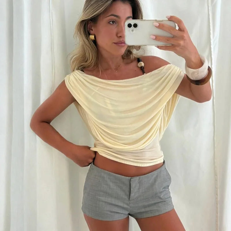 Top donna spalle scoperte crop – senza maniche schiena scoperta