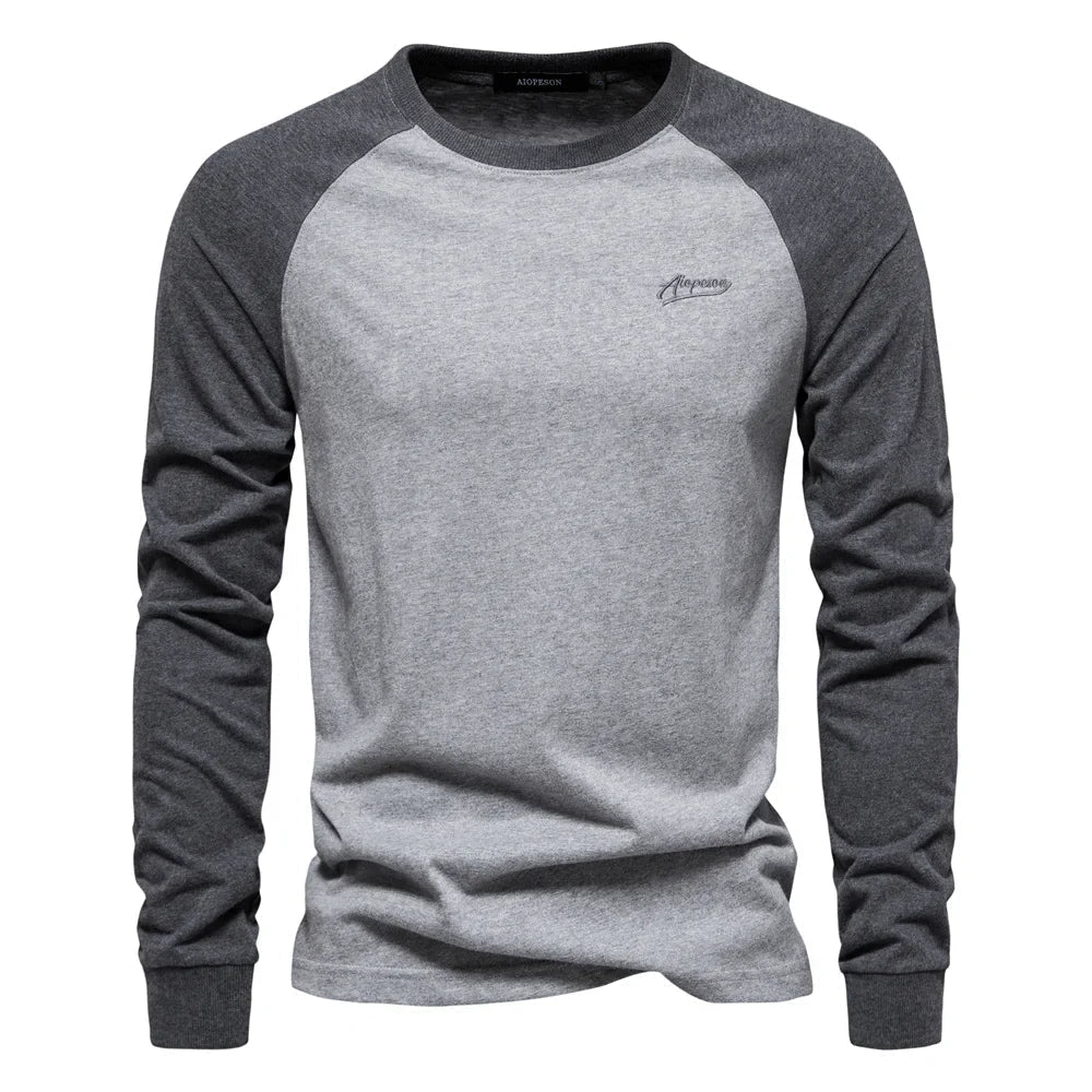Men's Cotton Raglan Sleeve Shirt – Round Neck Casual Fit