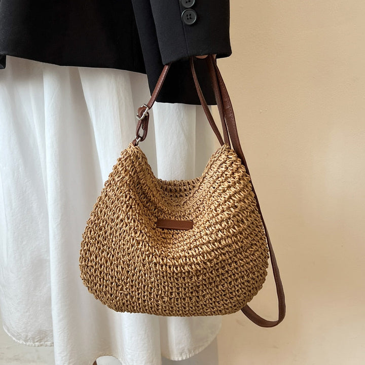 Sac Hobo Femme Tressé – Silhouette Bohème en Maille Ouverte