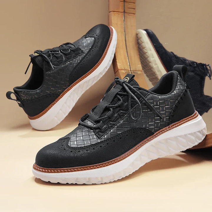 Men's Textured Fabric Sneakers – Breathable Lining and Rubber Sole
