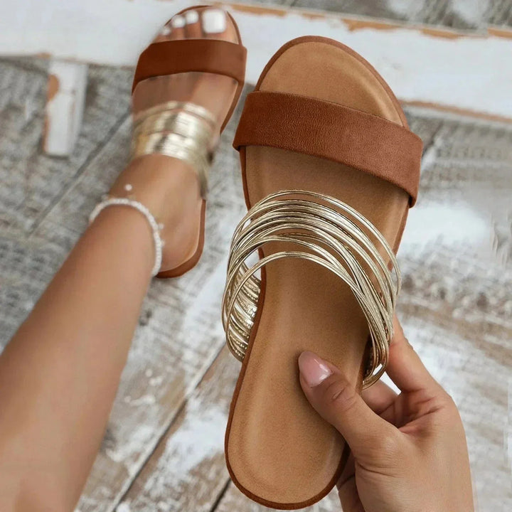 Sandali slides da donna – Bassi facile da infilare stile aperto