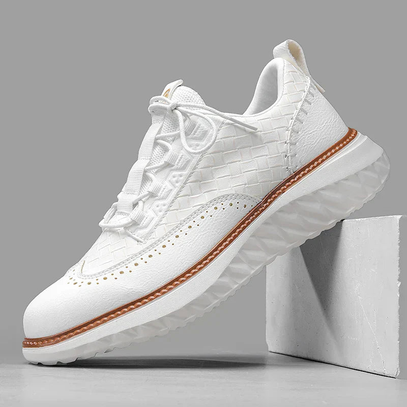 Men's Textured Fabric Sneakers – Breathable Lining and Rubber Sole