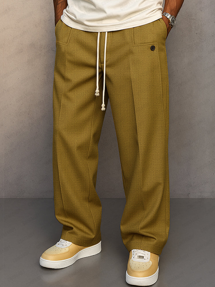 Pantalon Large Homme à Pinces – Coupe Décontractée avec Cordon