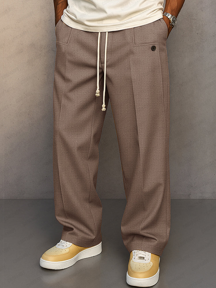Pantalon Large Homme à Pinces – Coupe Décontractée avec Cordon