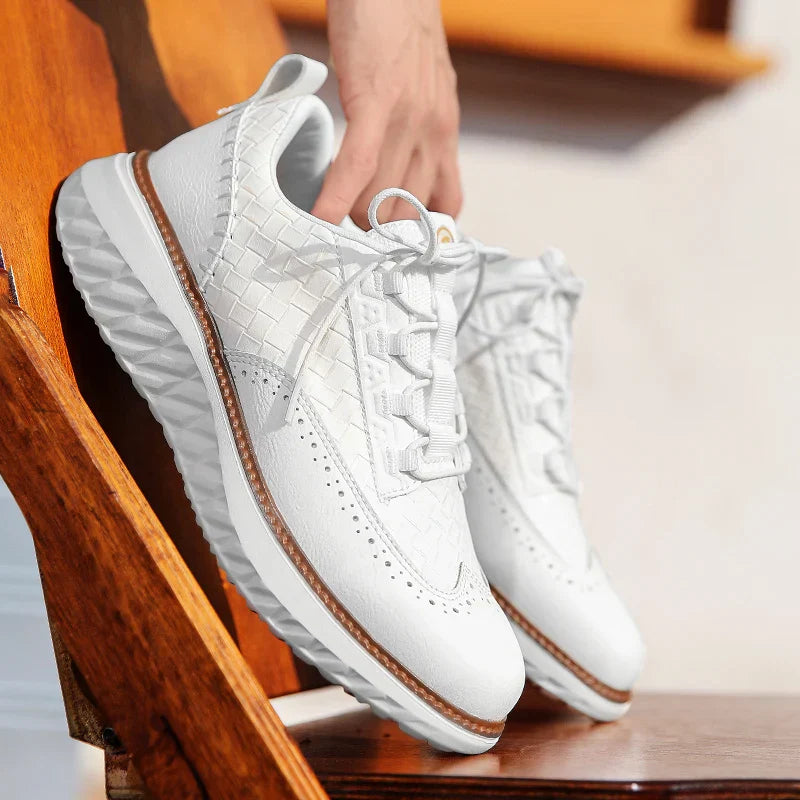 Men's Textured Fabric Sneakers – Breathable Lining and Rubber Sole