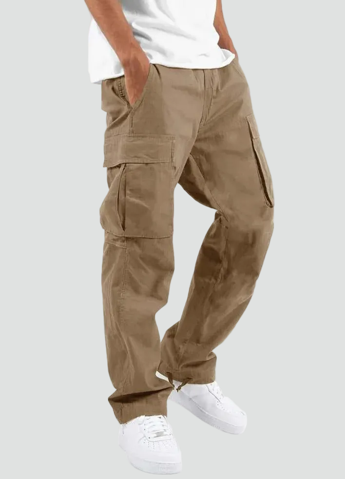 Men's Cargo Pants in Cotton Blend – Loose Fit Utility Style