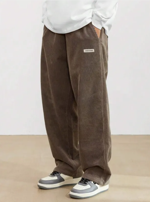 Pantalon Homme Large à Cordon – Coupe Droite Décontractée