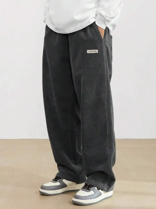 Pantalon Homme Large à Cordon – Coupe Droite Décontractée