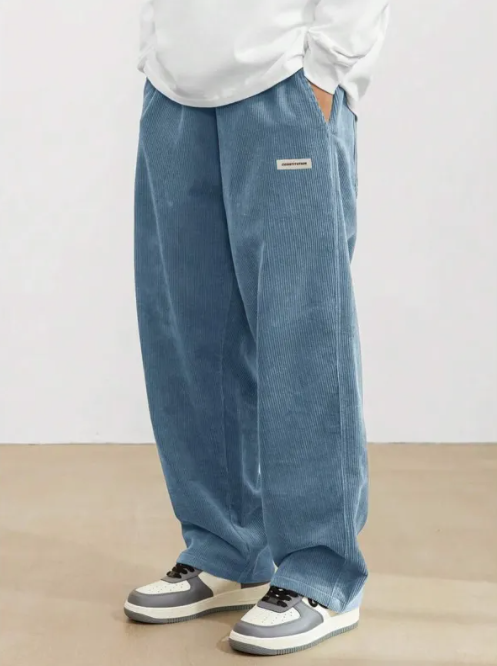 Pantalon Homme Large à Cordon – Coupe Droite Décontractée