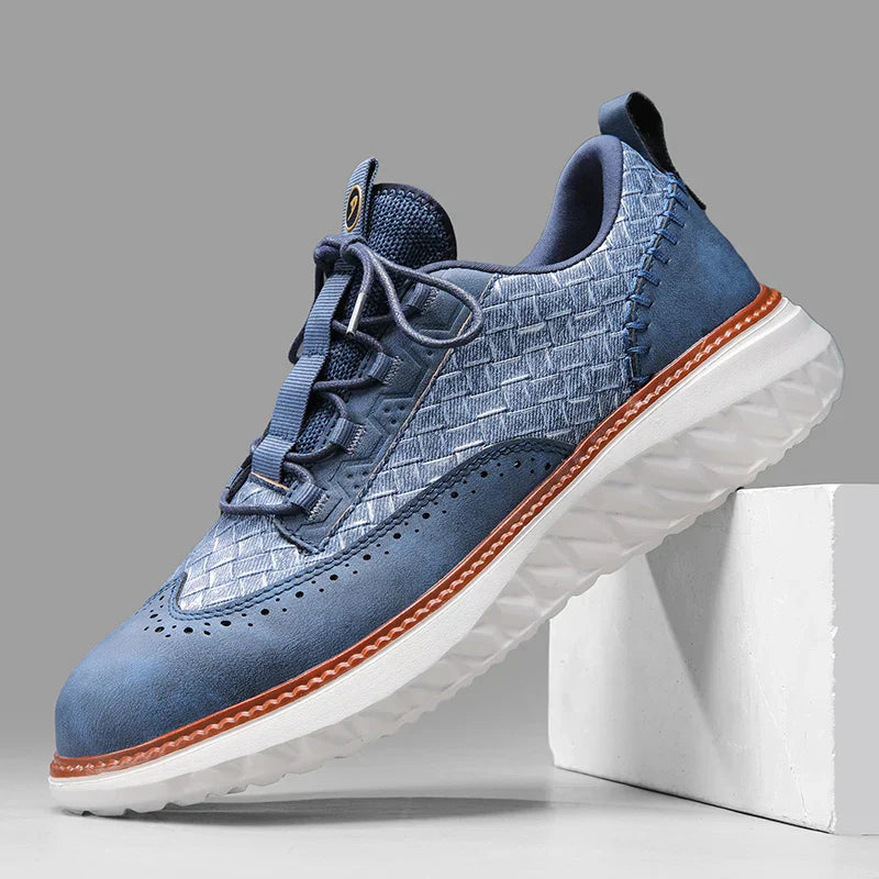 Men's Textured Fabric Sneakers – Breathable Lining and Rubber Sole