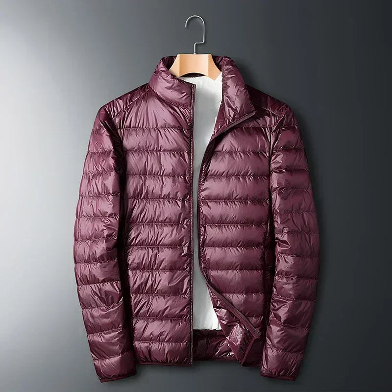 Men's Lightweight Down Jacket – Compact Quilted Travel Coat