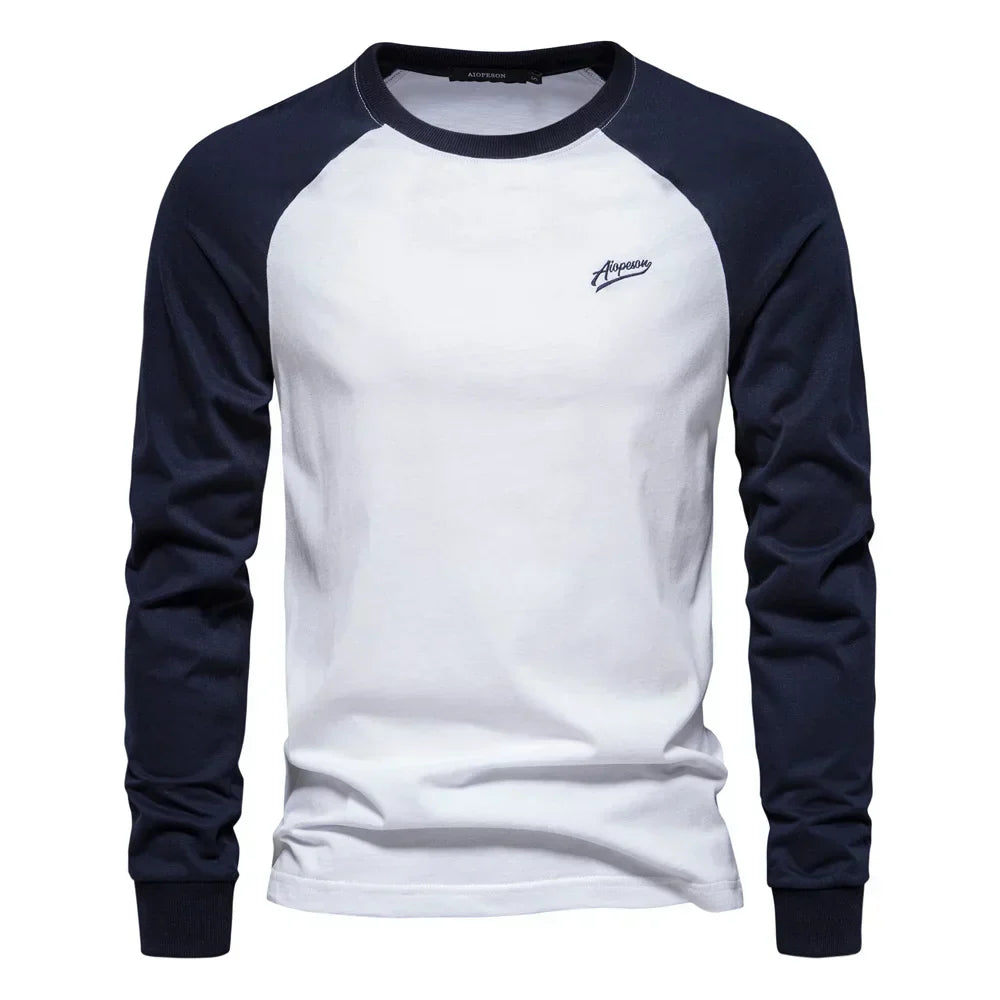 Men's Cotton Raglan Sleeve Shirt – Round Neck Casual Fit