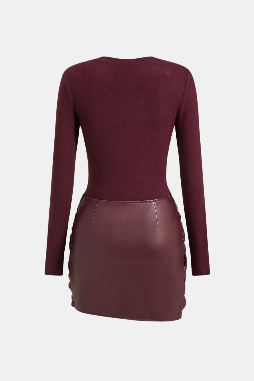 Robe Mini Femme Ajustée – Détail Noué sur le Devant