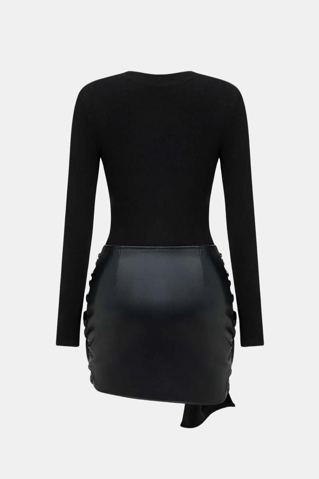 Robe Mini Femme Ajustée – Détail Noué sur le Devant