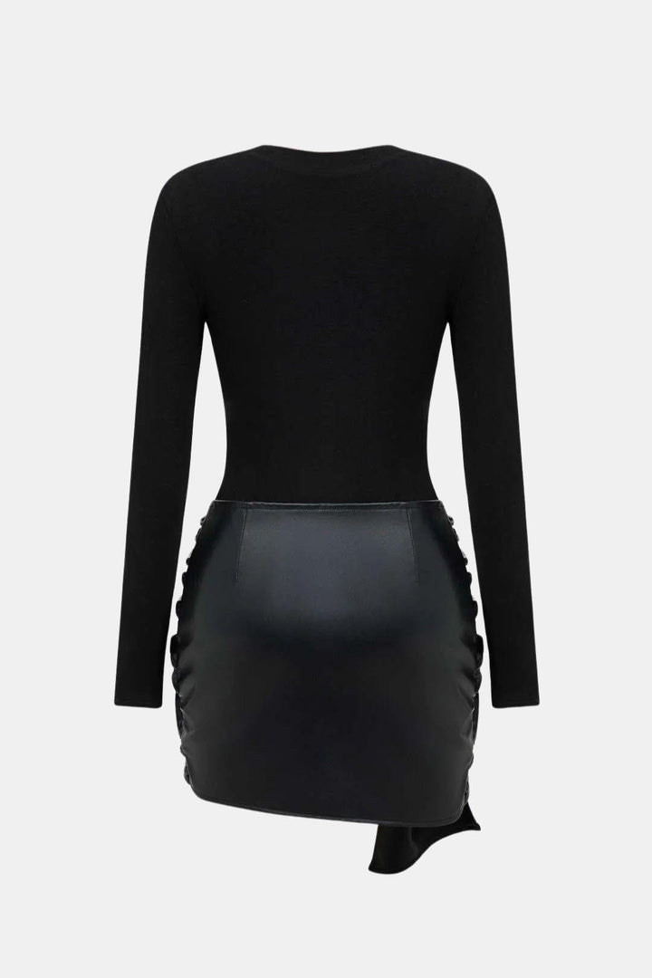Robe Mini Femme Ajustée – Détail Noué sur le Devant
