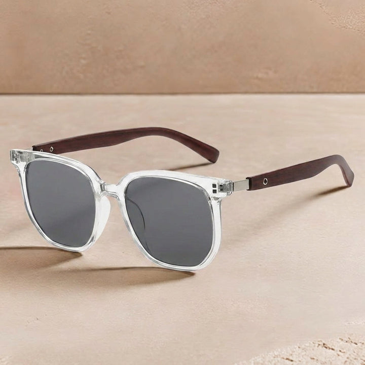 Occhiali da Sole Quadrati con Stanghette in Legno – Lenti Fotocromatiche UV400