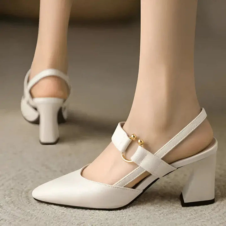 Women's Pointed Toe High Heel Sandals – Buckle Strap