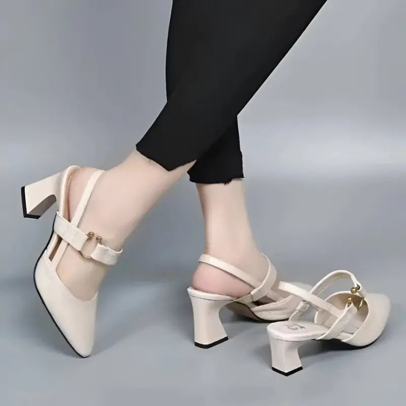 Women's Pointed Toe High Heel Sandals – Buckle Strap