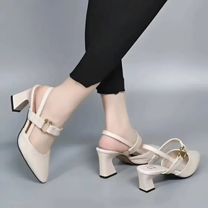 Women's Pointed Toe High Heel Sandals – Buckle Strap
