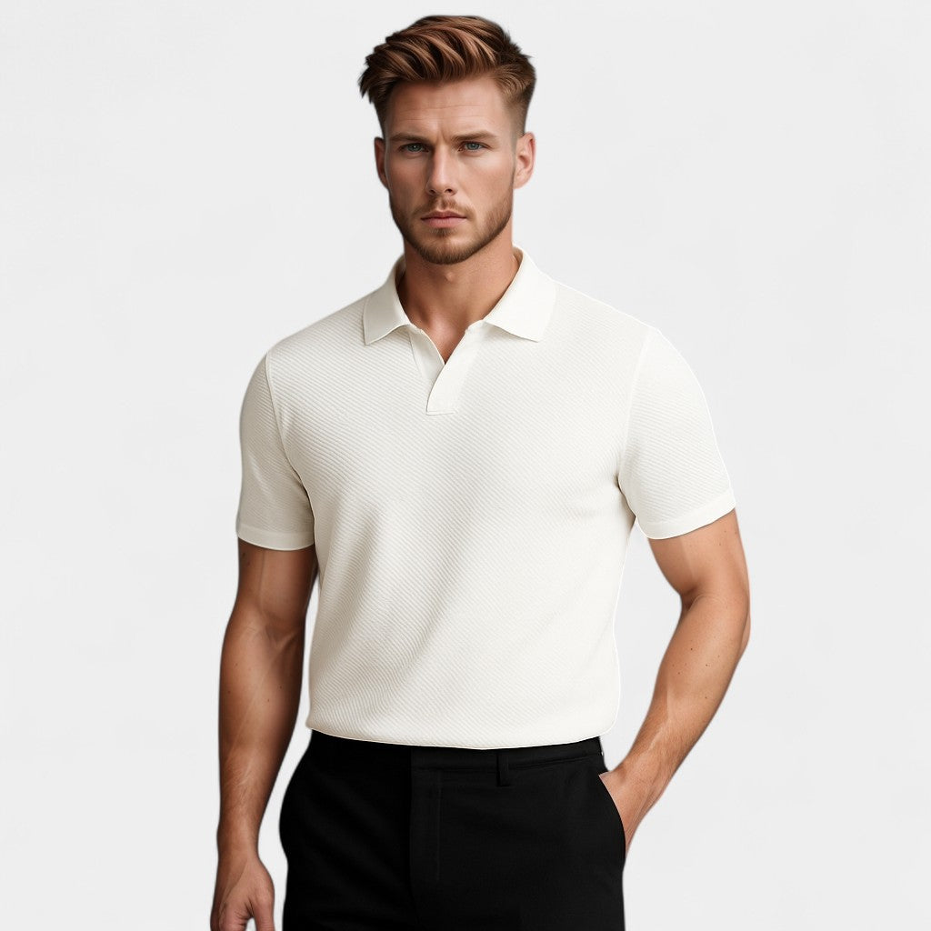 Polo in cotone senza bottoni - Eleganza Riviera