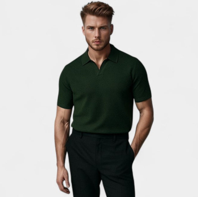 Polo in cotone senza bottoni - Eleganza Riviera