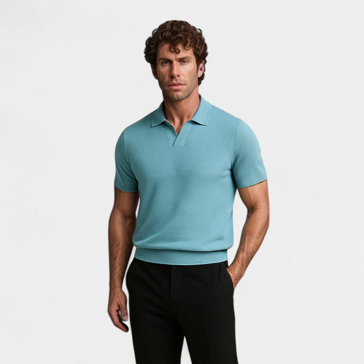 Polo in cotone senza bottoni - Eleganza Riviera