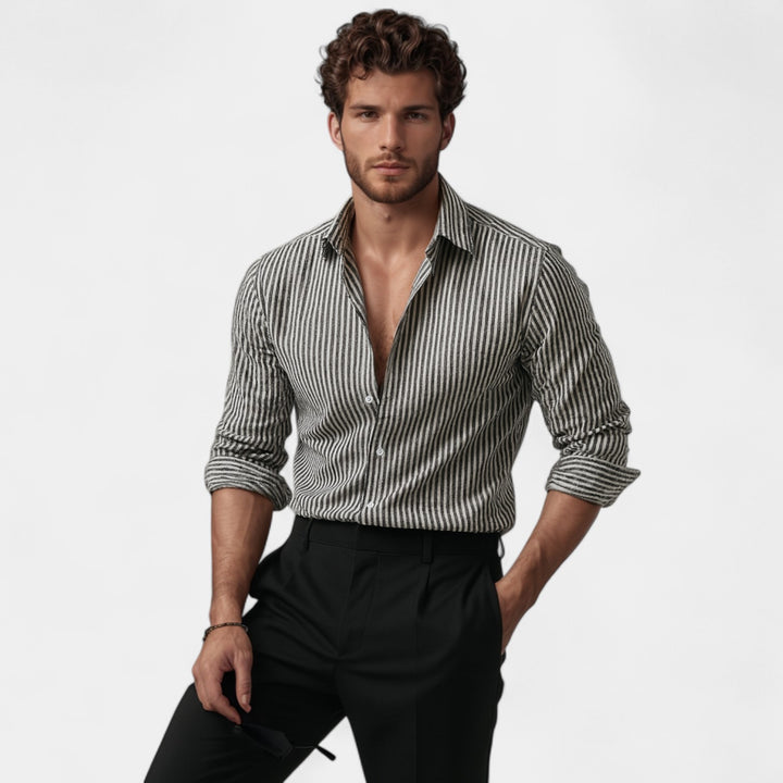 Camicia in cotone a righe - Vestibilità Riviera