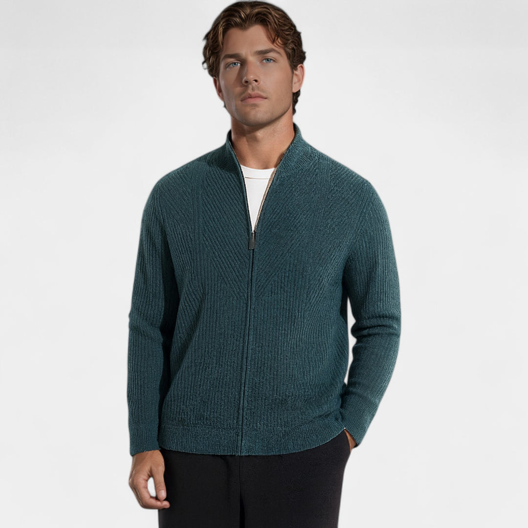 Cardigan uomo in puro cashmere – maglia spessa, stile casual