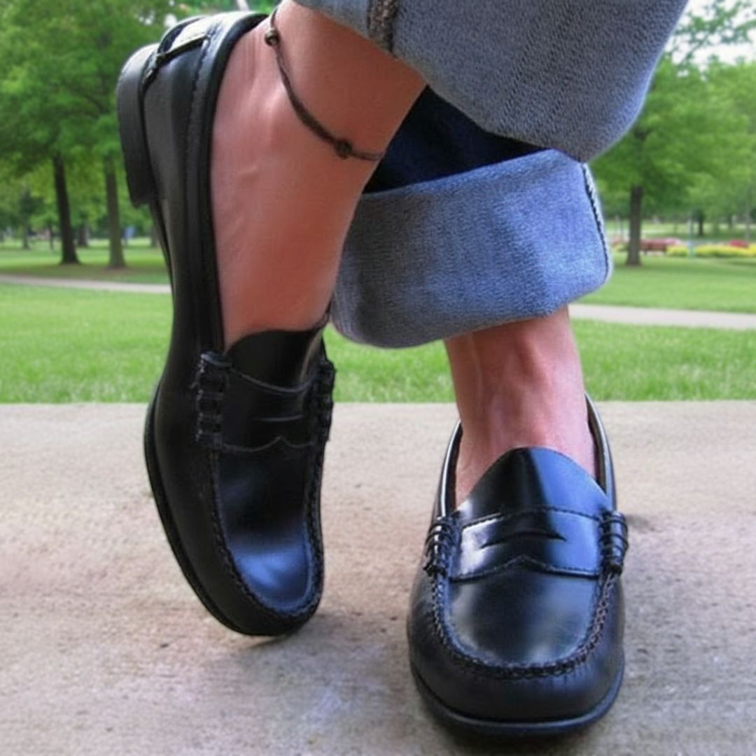 Damen Orthopädische Mokassins aus Leder – Einfaches Hineinschlüpfen Niedriger Schnitt