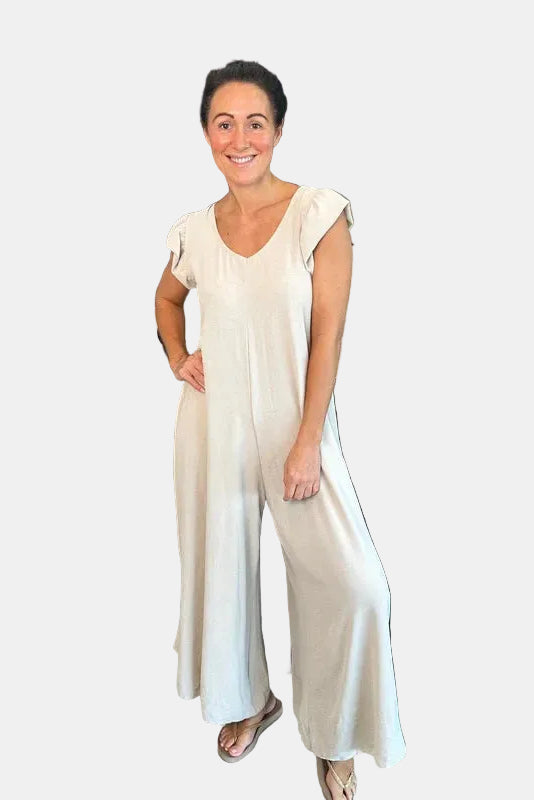 Combinaison Maxi Femme Sans Manches – Silhouette Fluide en A