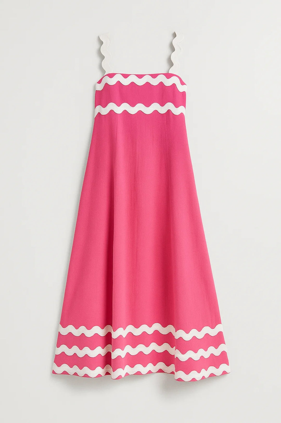 Abito Maxi Donna con Dettagli a Onde – Taglio Fluido e Casual
