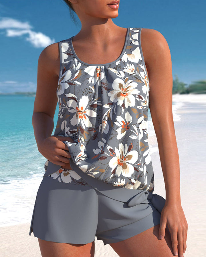 Tankini donna floreale – Completo due pezzi ampio e femminile
