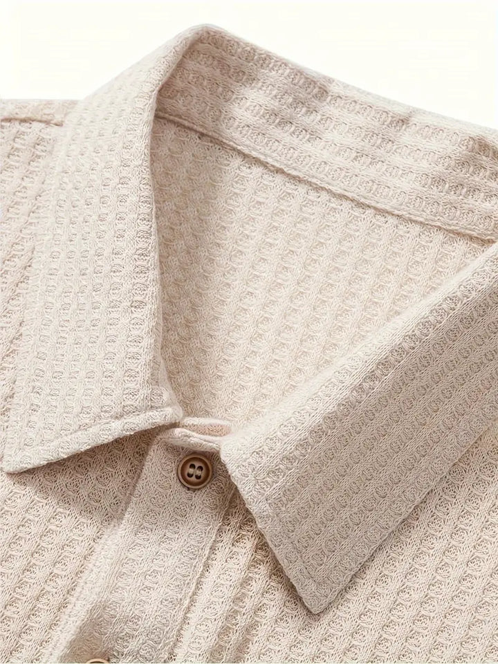Polo da uomo in maglia strutturata – Collo classico, vestibilità comoda