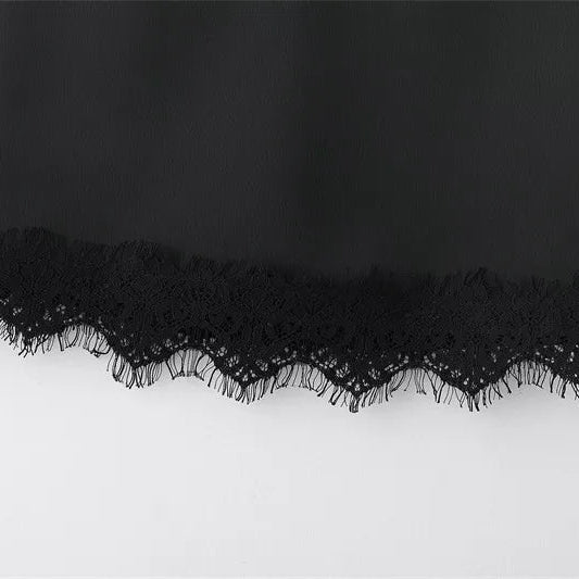 Mini Jupe Femme Taille Haute – Bordure en Dentelle Ajustée