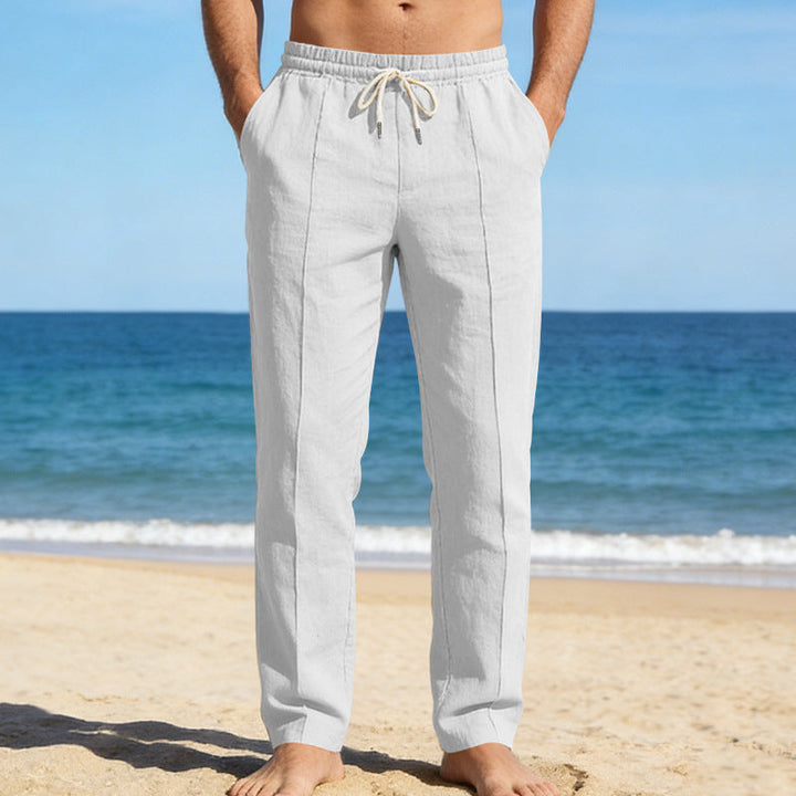 Herren Relaxhose aus Leinen – Gerade Passform mit Elastischem Bund