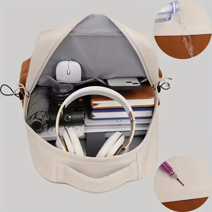 Unisex Rucksack aus wasserdichtem Oxford-Gewebe – zweifarbig mit gepolsterten Trägern
