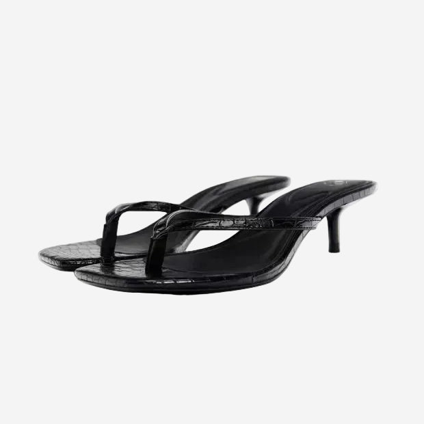 Sandales Femme à Bout Carré Talon Chaton – Fines Brides Minimalistes