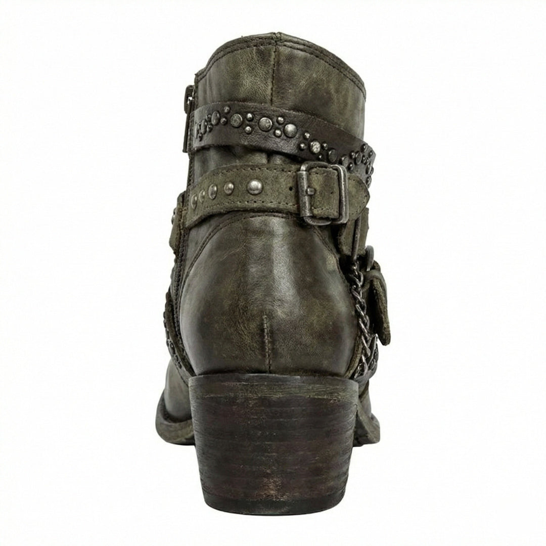 Bottines Femme Vintage à Chaîne – Allure Rétro