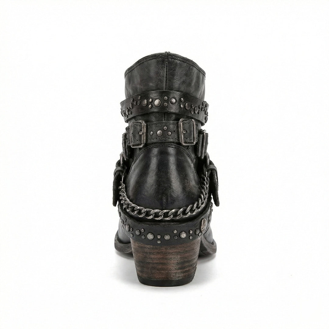 Bottines Femme Vintage à Chaîne – Allure Rétro