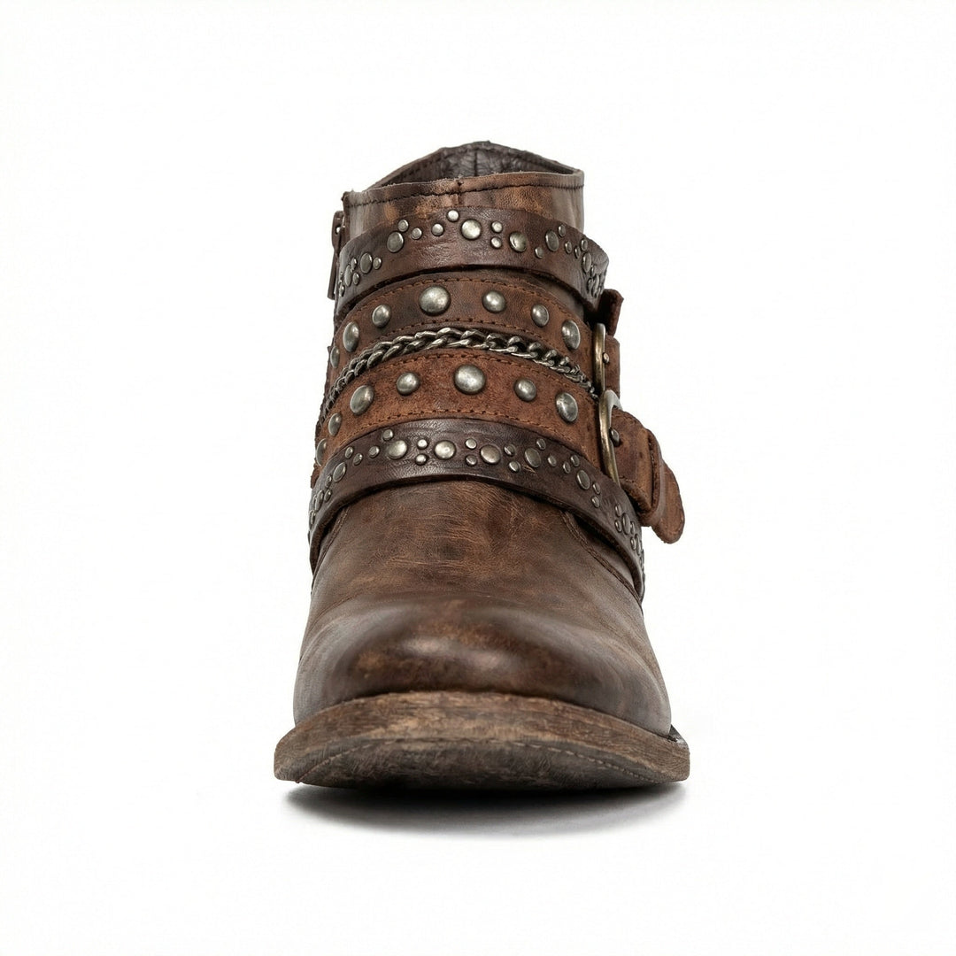 Bottines Femme Vintage à Chaîne – Allure Rétro