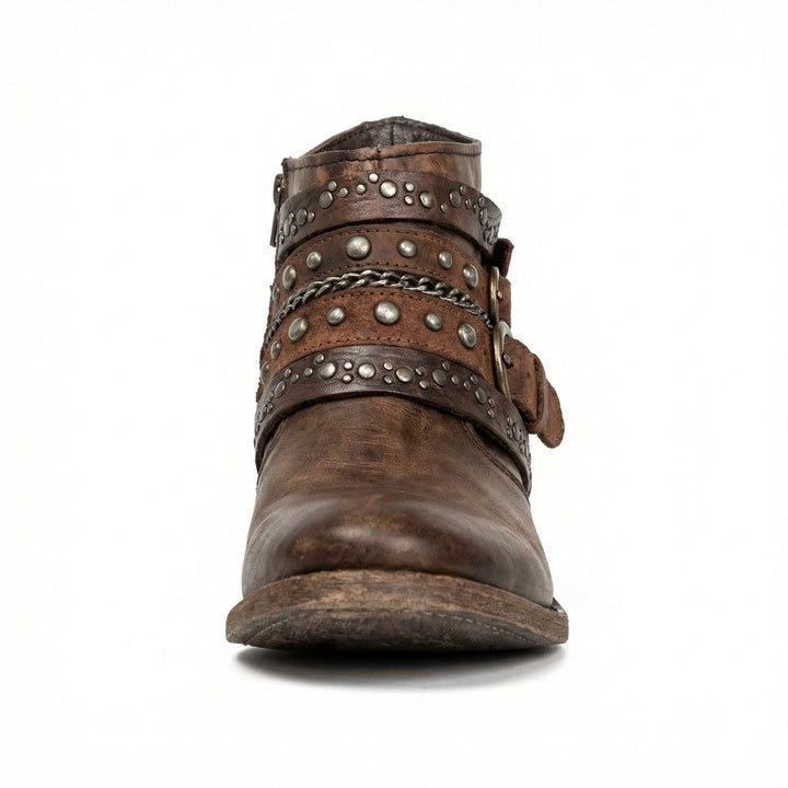Bottines Femme Vintage à Chaîne – Allure Rétro