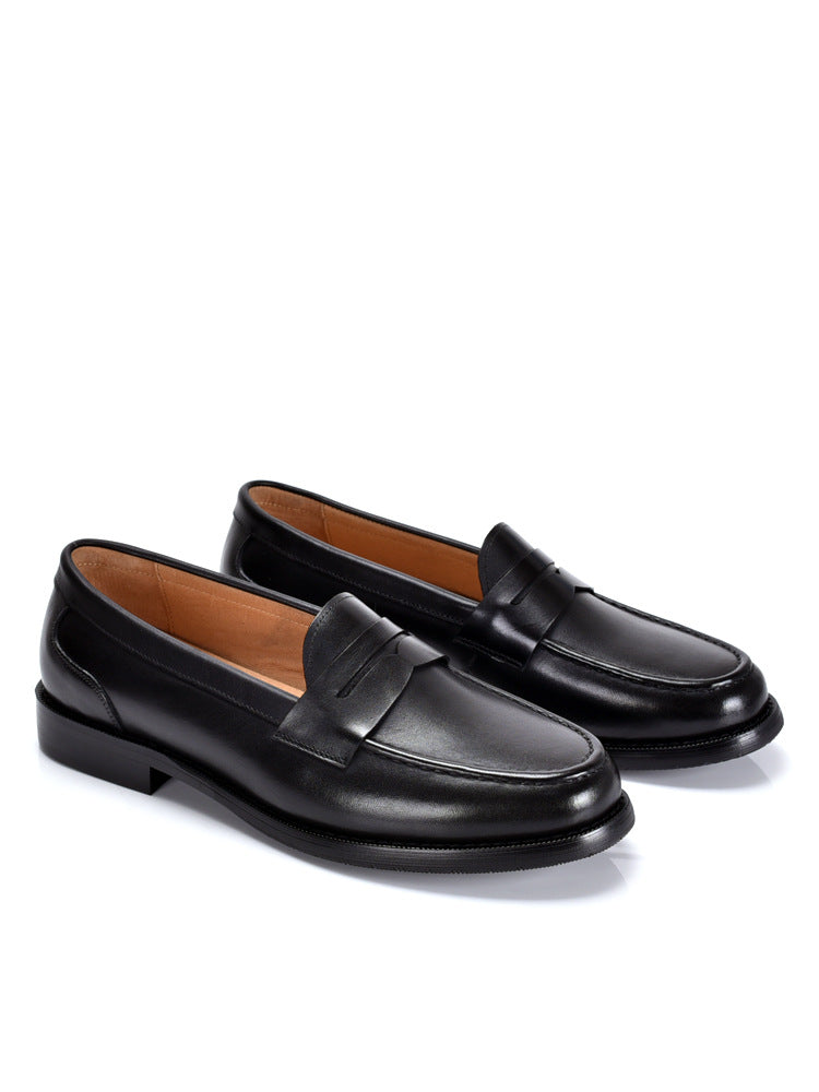 Herren-Ledermokassins – Glatte Schaft, Penny-Riemen &amp; Moc-Toe-Naht