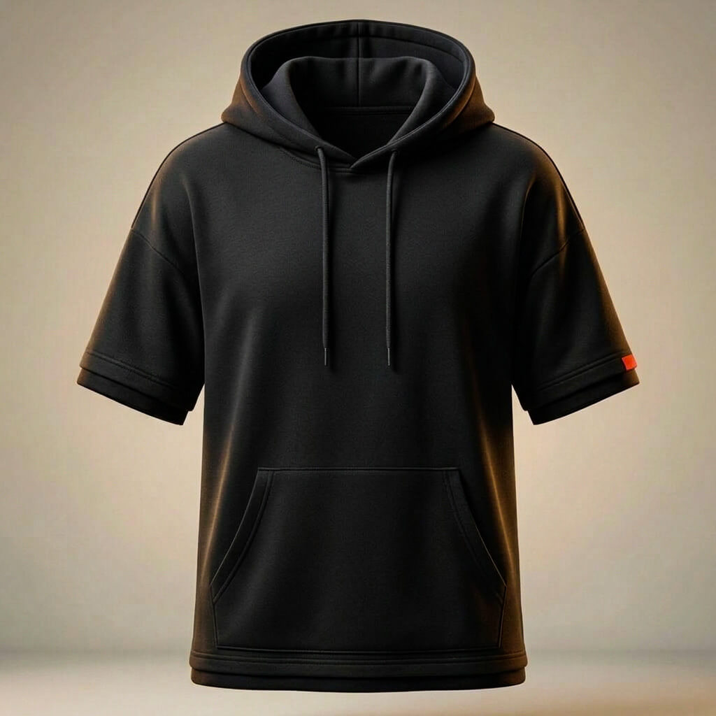 Herren-Kapuzen-T-Shirt aus Baumwolle – Oversize Streetwear Lässiger Schnitt