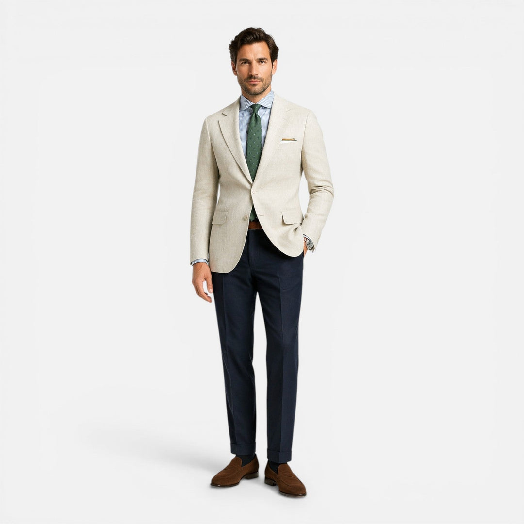Men's Slim Blazer – Lightweight Textured Fabric and Tailored Fit