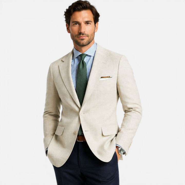 Men's Slim Blazer – Lightweight Textured Fabric and Tailored Fit