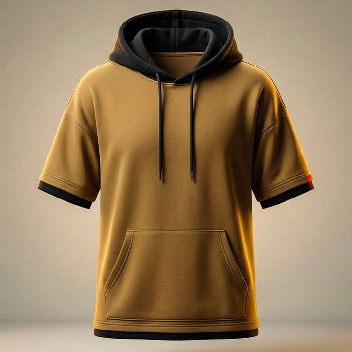 Herren-Kapuzen-T-Shirt aus Baumwolle – Oversize Streetwear Lässiger Schnitt