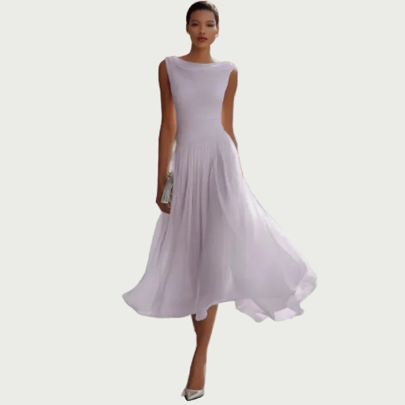 Abito da Sera Donna in Mussola – Scollo Barca Elegante