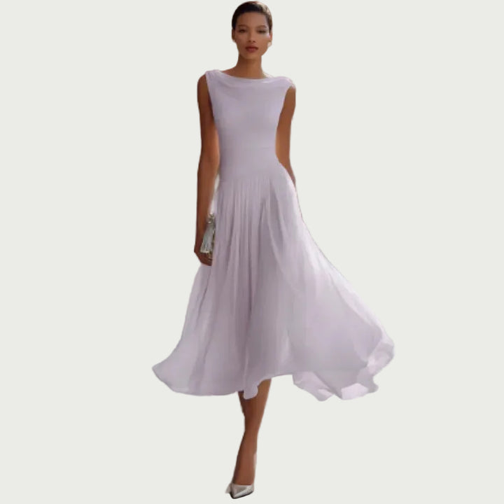 Abito da Sera Donna in Mussola – Scollo Barca Elegante