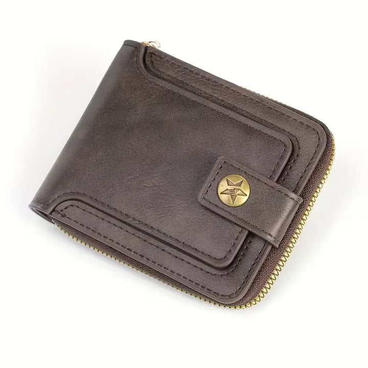 Portafoglio Uomo con Zip – Finitura Liscia e Struttura Elegante