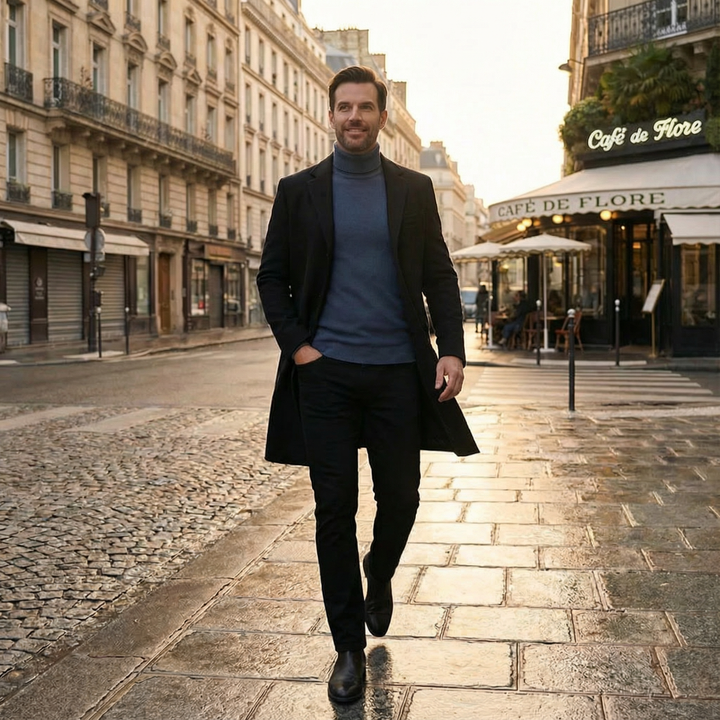 Riche | Herren-Trenchcoat mittellang aus Wolle